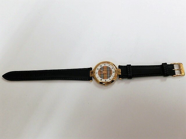 楽天市場】バーバリー チェック柄 メンズ 腕時計 SS/レザー ベルト交換