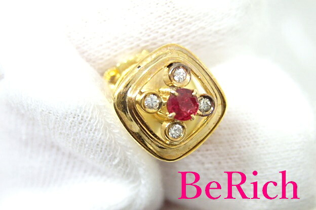 楽天市場】K18 YG ルビー ダイヤモンド 0.048ct 付 タイタック