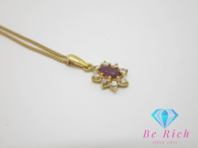 楽天市場】ジュエリーマキ K18 YG ルビー ダイヤモンド 付 花 フラワー