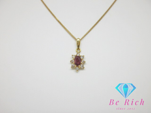 楽天市場】ジュエリーマキ K18 YG ルビー ダイヤモンド 付 花 フラワー
