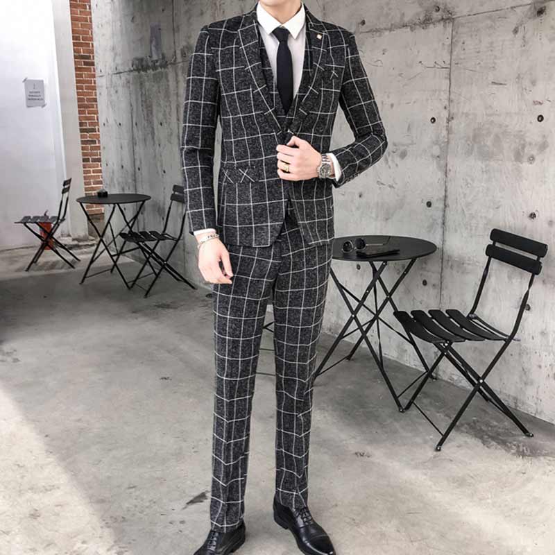 楽天市場】送料無料 全4色 スーツ メンズ チェック柄 ベージュ 3点