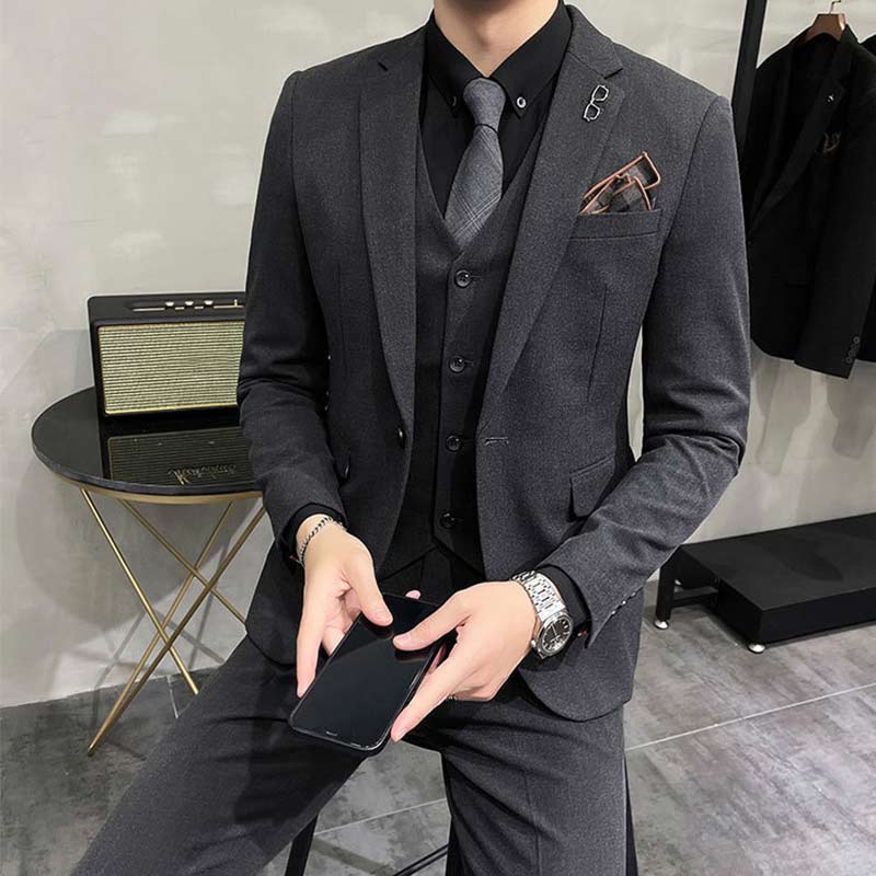 楽天市場】送料無料 全4色 スーツ メンズ 3点セット ブラック グレー