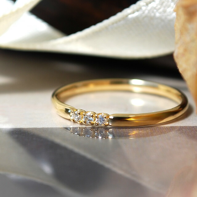 楽天市場】18金 リング 指輪 レディース 天然ダイヤ 日本製 K18 18金