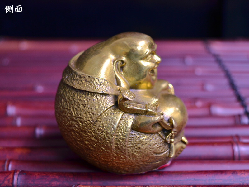 楽天市場】布袋様 置物 仏像 招福銅製如意笑布袋 宝くじ : 中国貿易CTC