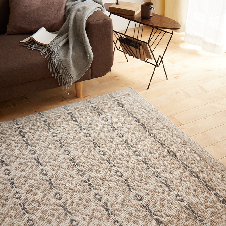 楽天市場】ラグ ウールスノー 190×190cm20AW◇滑り止め 防ダニ 防炎 床