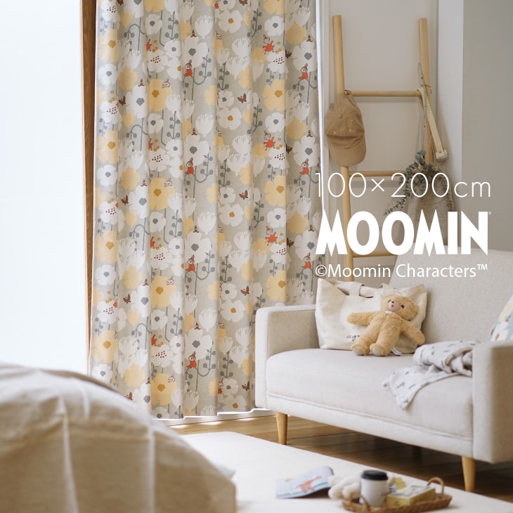 楽天市場】遮光 カーテン MOOMIN/ムーミン タイニーフラワー 100×200cm