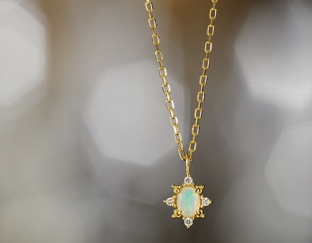 楽天市場】K18 オパール ネックレス destiny oval ネックレス K18 18