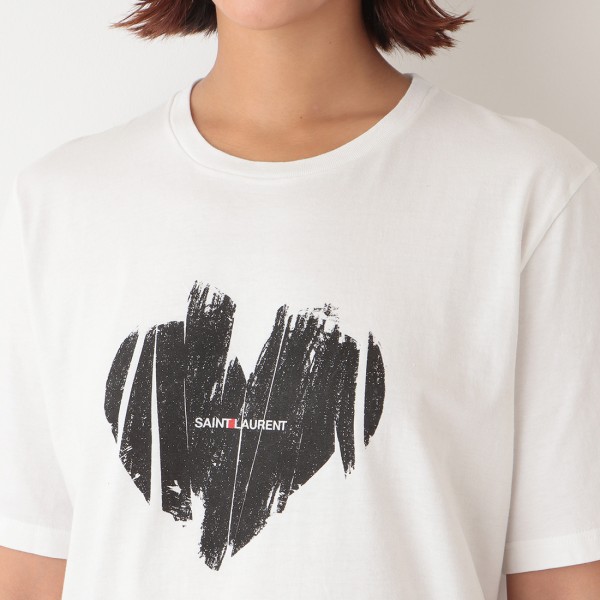 楽天市場】サンローランパリ トップス Tシャツ ロゴ ハート ホワイト