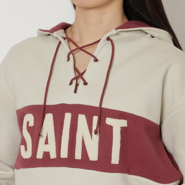 楽天市場】サンローランパリ パーカー レースフーディー ベージュ