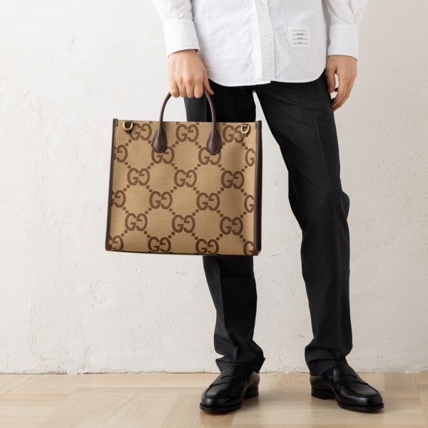楽天市場】グッチ トートバッグ ジャンボGG キャンバス ブラウン