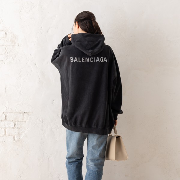 楽天市場】バレンシアガ パーカー フーディー ブラック レディース