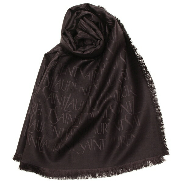 サンローランパリ ケリングタグ付きバンダナ柄 ブラック イタリア製