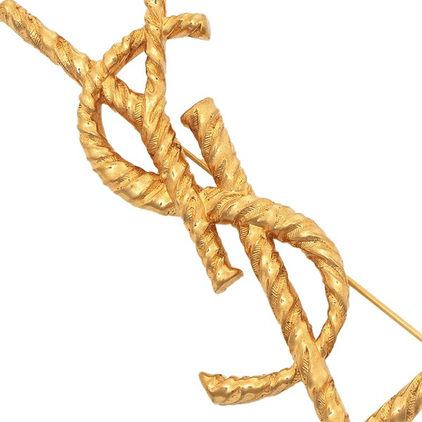 イヴ・サンローラン ゴールドカラー ロープ 結び目 ブローチ