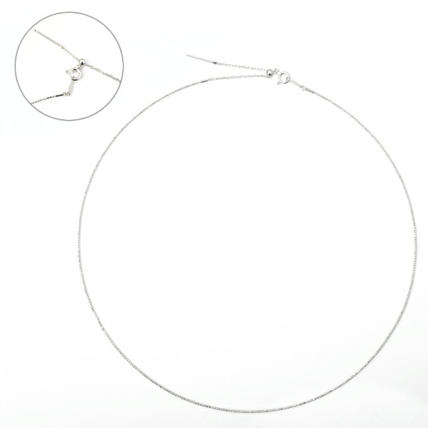 楽天市場】スライドピン ワイヤー オメガネックレス 0.8mm幅 18金