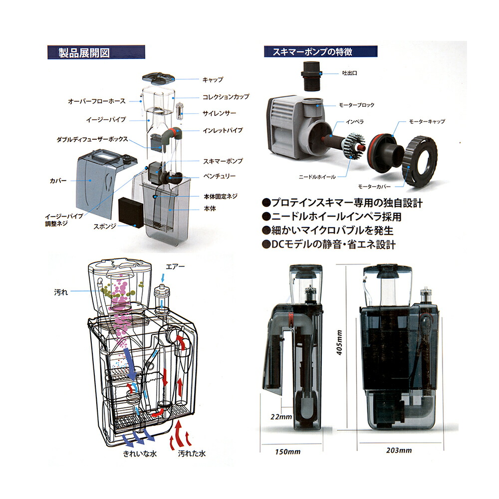 楽天市場】ゼンスイ 外掛式プロテインスキマー エターナルナノスキマー