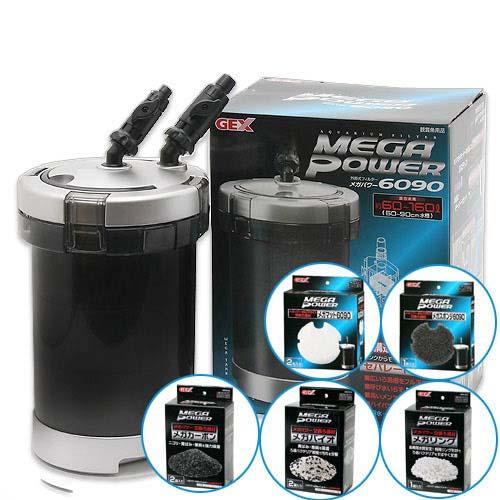 楽天市場】外部フィルター メガパワー 6090＋ろ材5種セット 水槽