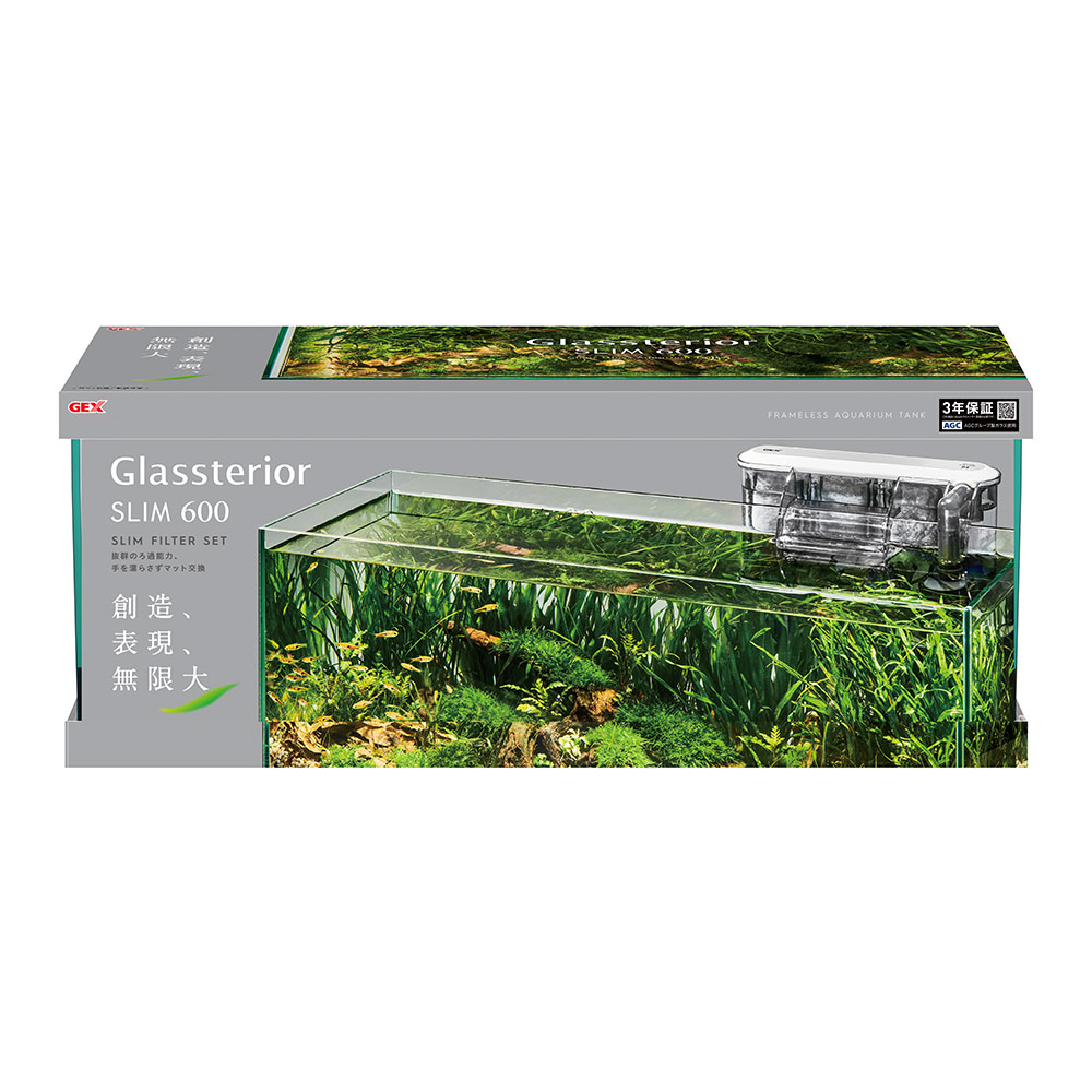 楽天市場】GEX ガラス水槽 グラステリア600スリム スリム