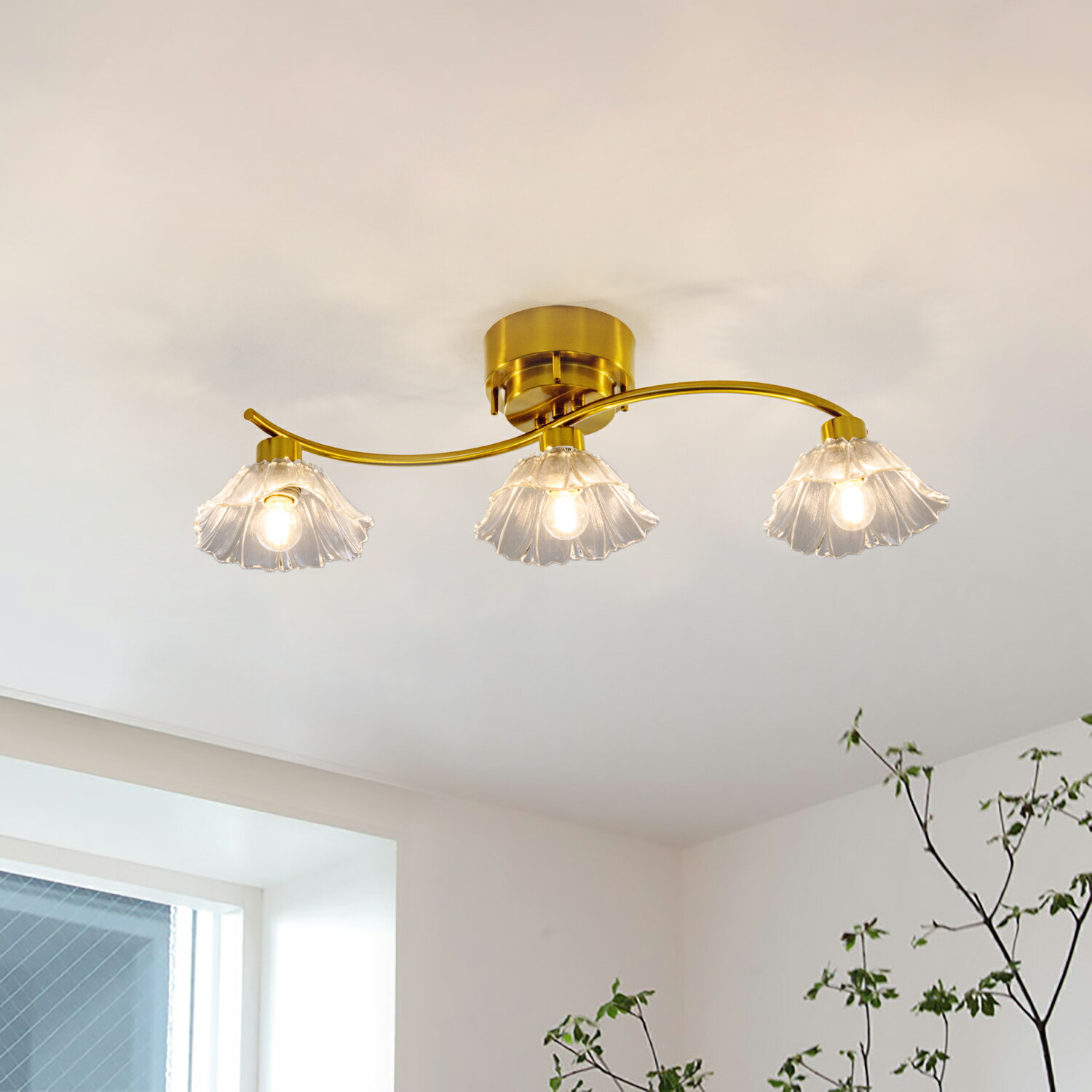 楽天市場】シーリングライト ガラス 3灯 LED ペンダントライト