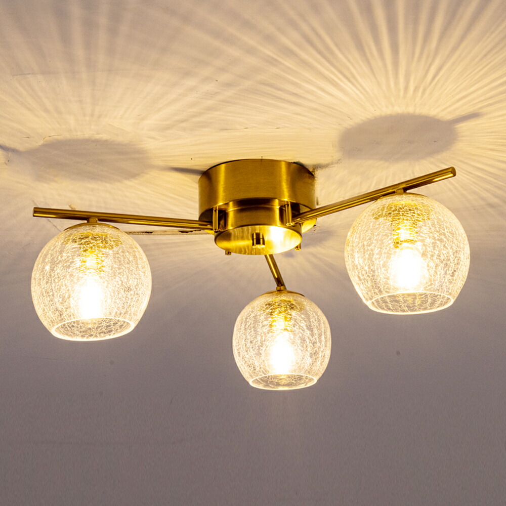 楽天市場】シーリングライト おしゃれ 3灯 ガラス LED電球対応 北欧
