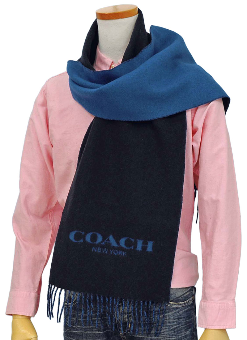 楽天市場】COACH コーチ定番カシミヤ混 ロゴマフラーコーチマフラー