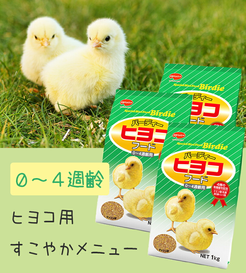 楽天市場】ひよこ 餌 ニッパイ バーディー ヒヨコフード 1kg×3袋