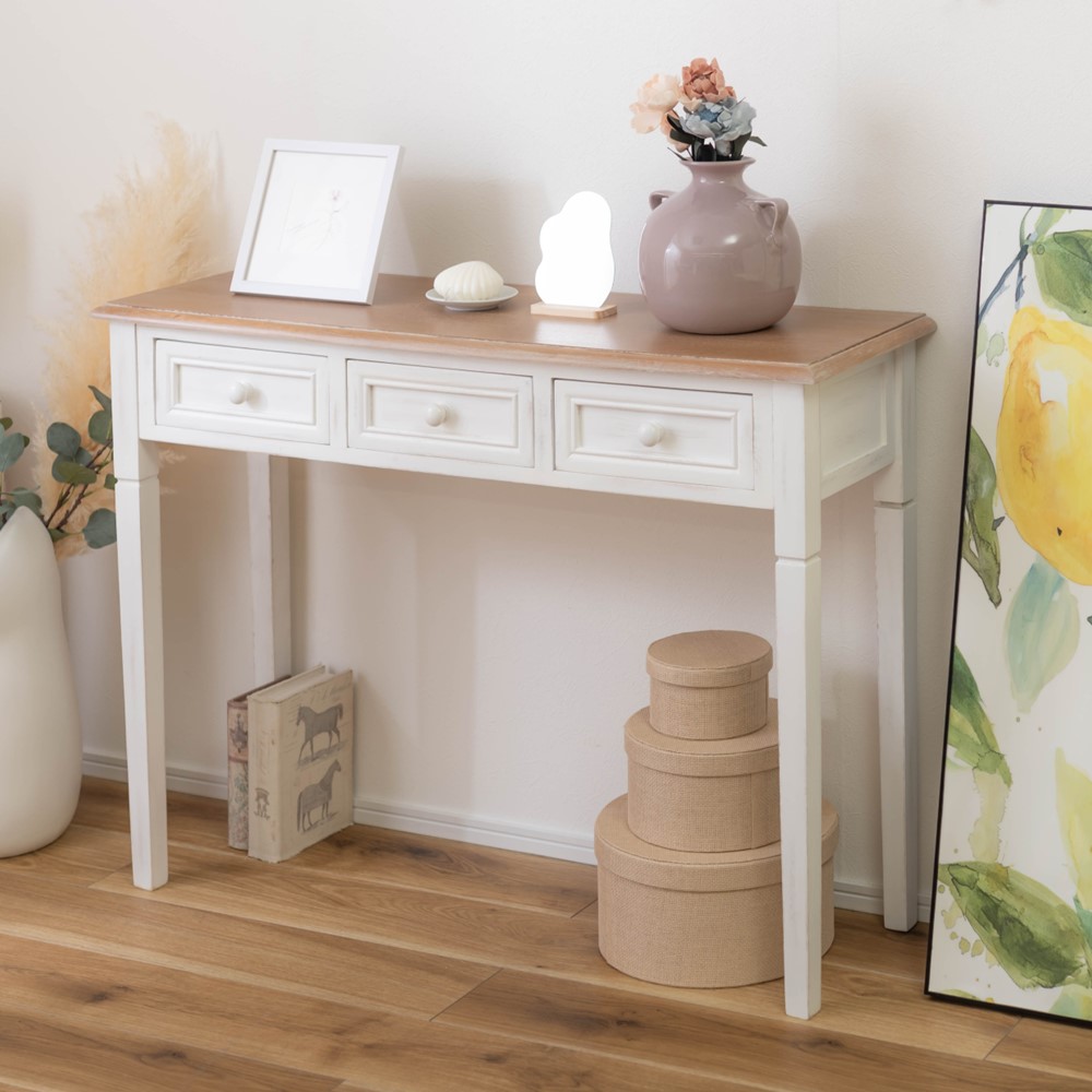 楽天市場】アンティークデザインのコンソールテーブル シャビーシック