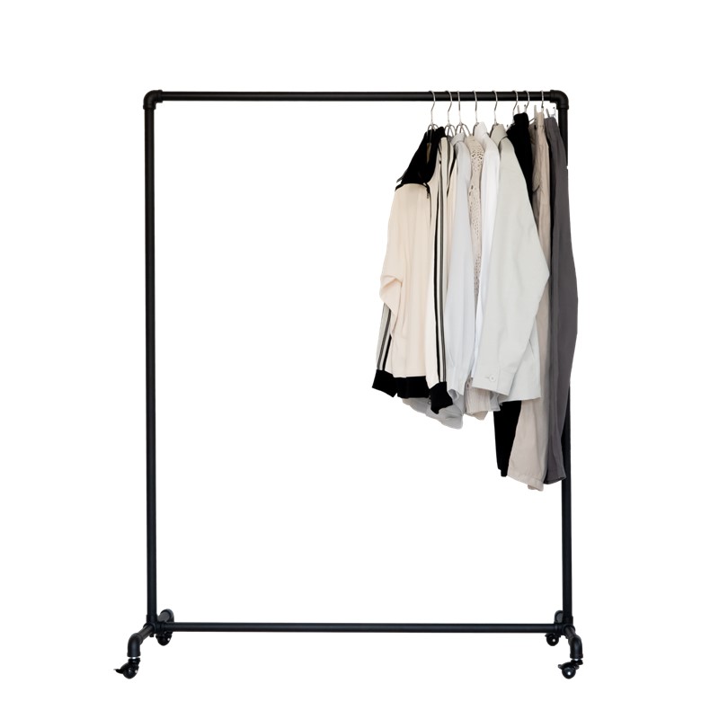 楽天市場】ガス管ハンガーラック ブラック 頑丈 幅123cm 耐荷重80kg