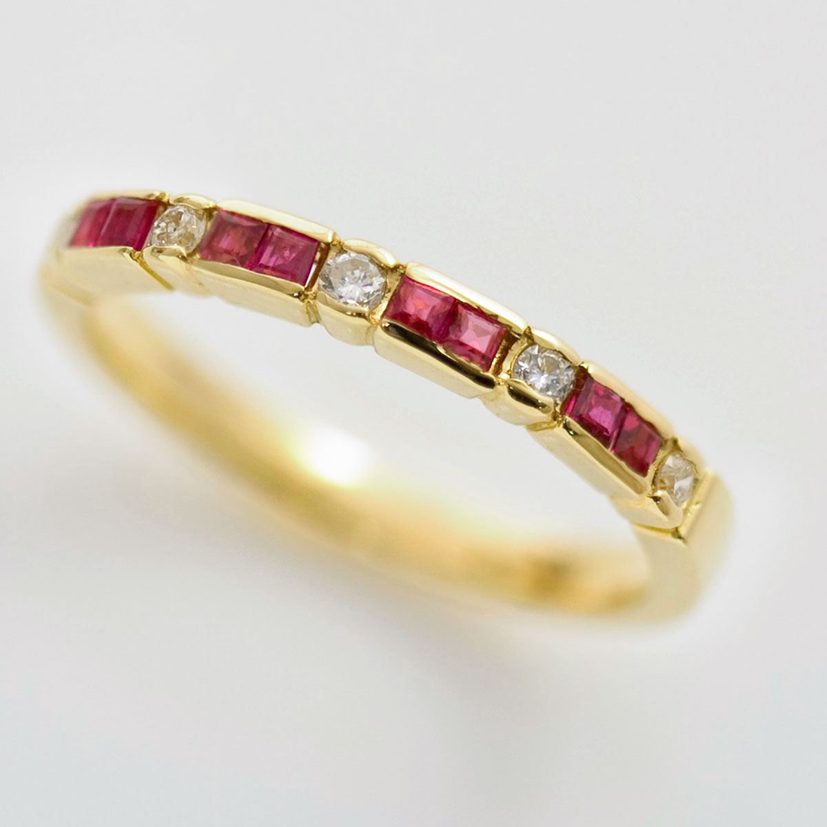 楽天市場】7月誕生石 ルビー 8石 ダイヤモンド 5石（計0.1ct）ハーフ