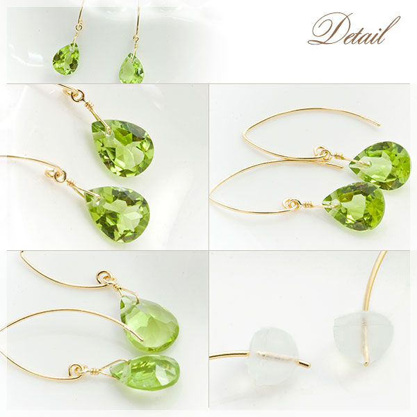 楽天市場】ペリドット ピアス 18k K18イエローゴールド 18金