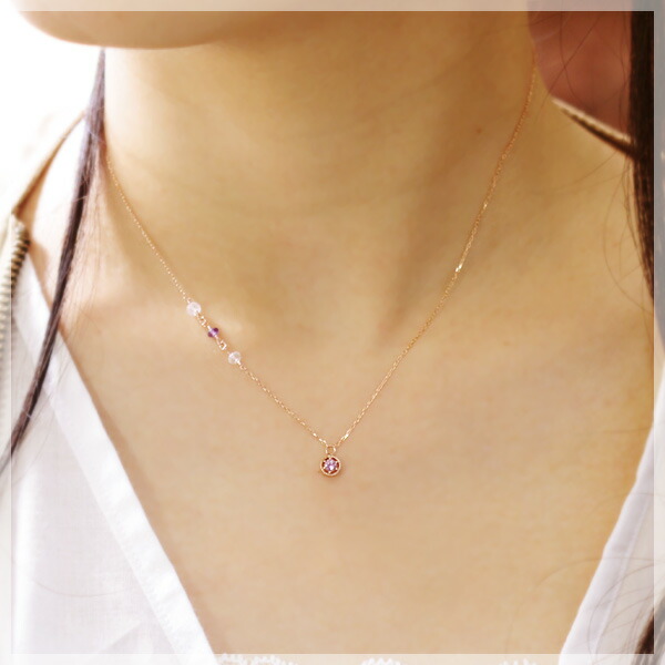楽天市場】ピンクサファイア ネックレス 10金 K10ピンクゴールド