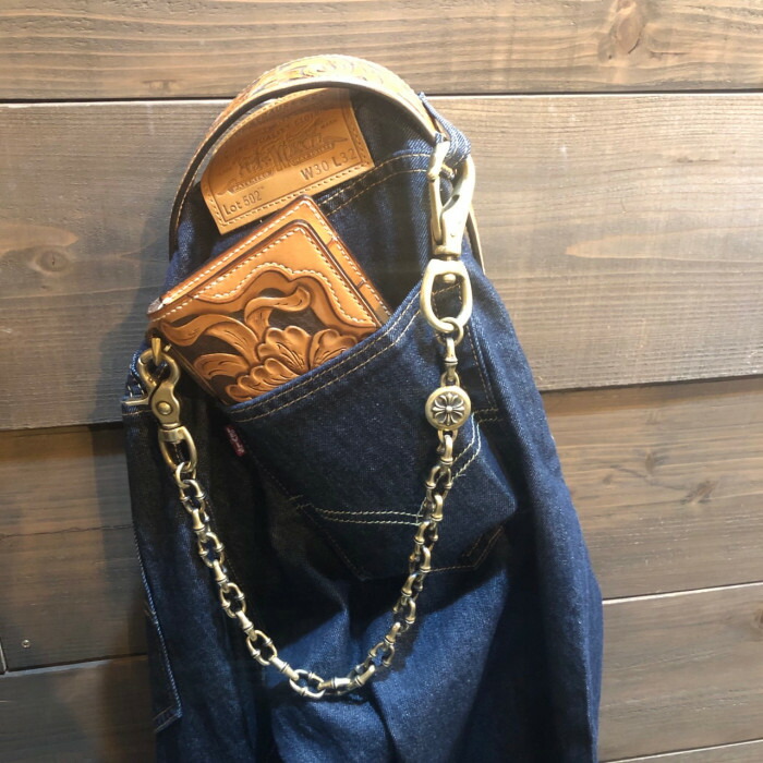 楽天市場】真鍮 ブラス ウォレットチェーン 高級 オリジナル 燻し加工