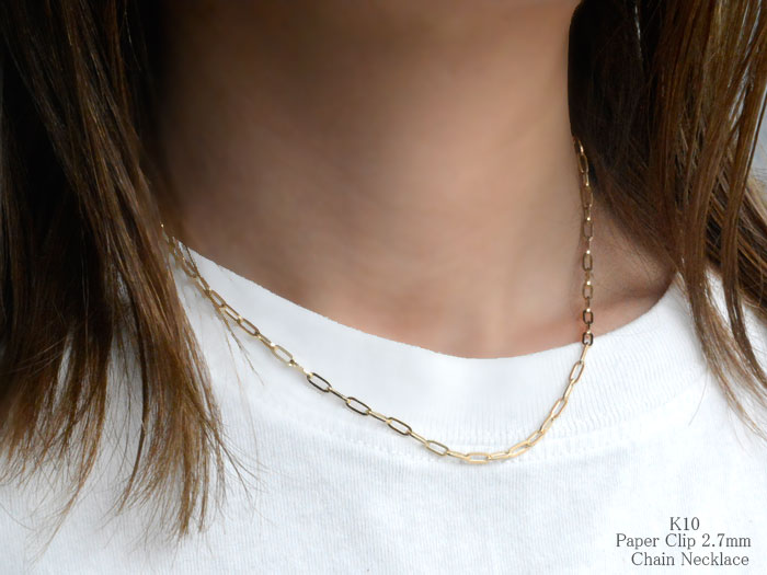 楽天市場】K10 ネックレス チェーン ペーパークリップ 40cm デザイン