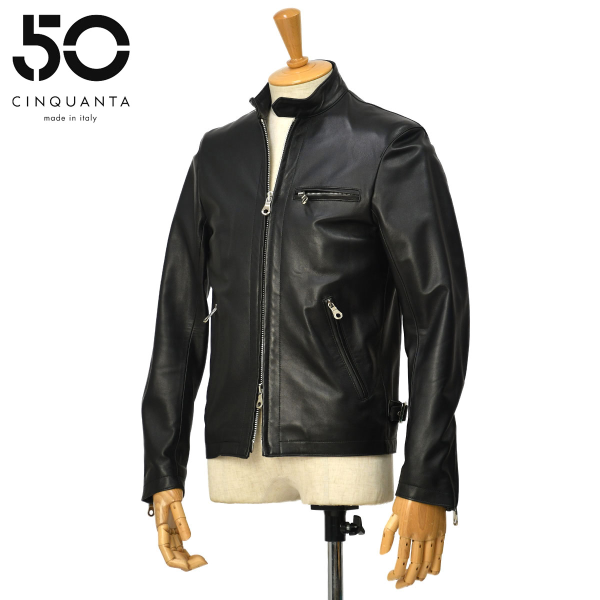 楽天市場】CINQUANTA【チンクアンタ】シングルライダースジャケット