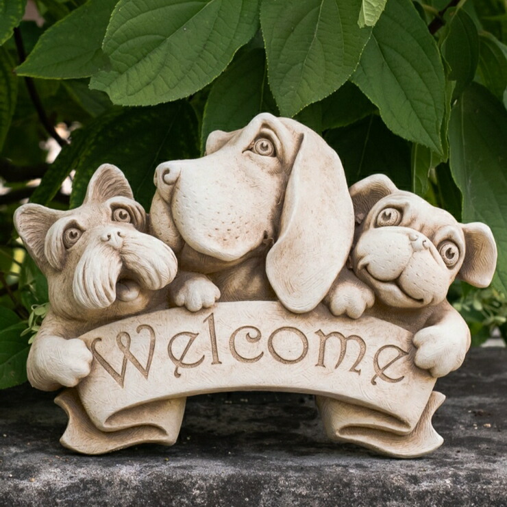 天然石 犬 石彫 置物 全長約40cm 庭園・玄関オブジェ 楽天市場】【送料