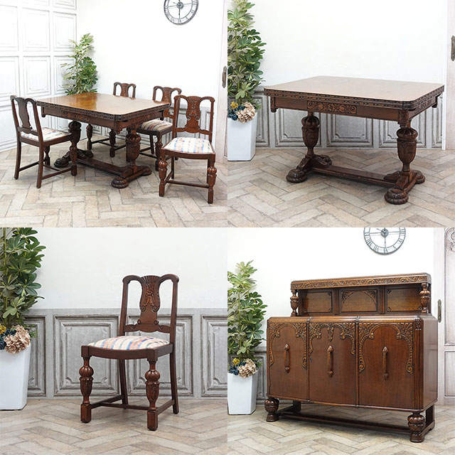 楽天市場】伸長式ダイニングテーブル アンティーク家具