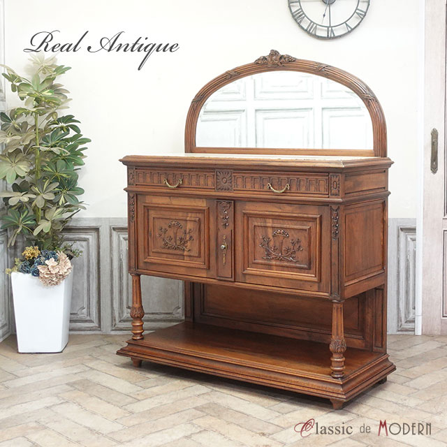 楽天市場】アンティーク キャビネット アンティーク家具 飾り棚 ミラー