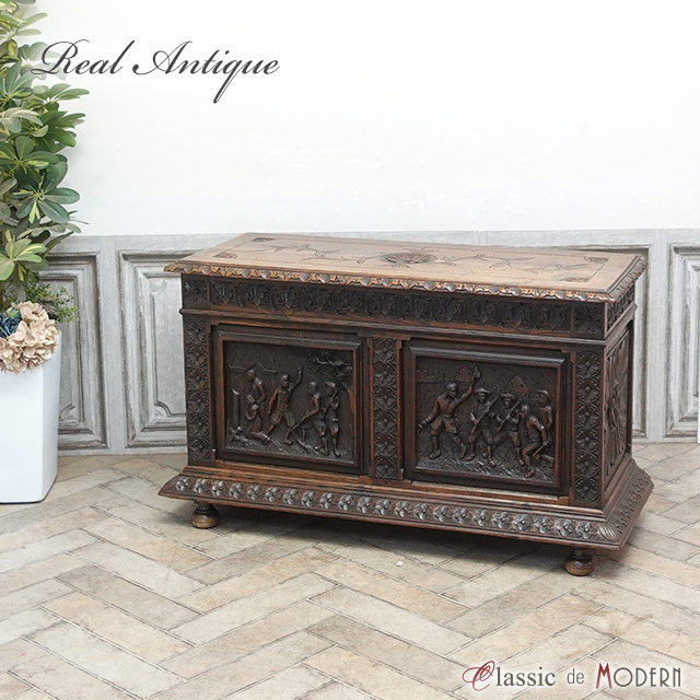 楽天市場】アンティーク コファー アンティーク家具 ブランケット