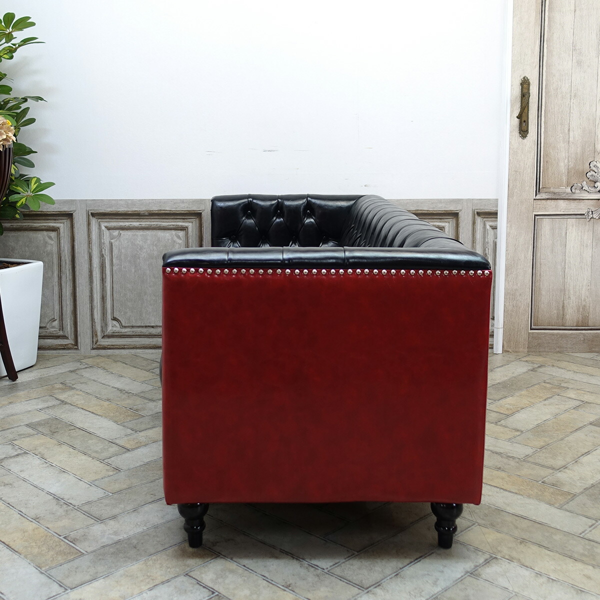 楽天市場】輸入家具 デザイナーズ 黒 赤 合皮 PUレザー そふぁ