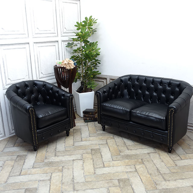 楽天市場】輸入家具 チェスターフィールド ソファ 一人掛け