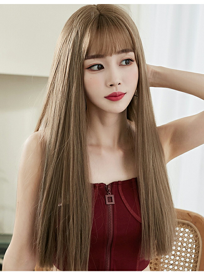 楽天市場】ウィッグ ロングヘア ストレート ロング 前髪 12cm 後ろ髪