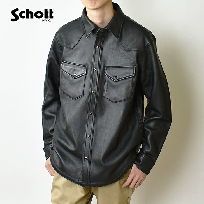 楽天市場】Schott ショット ラムレザー ウエスタンシャツ / メンズ