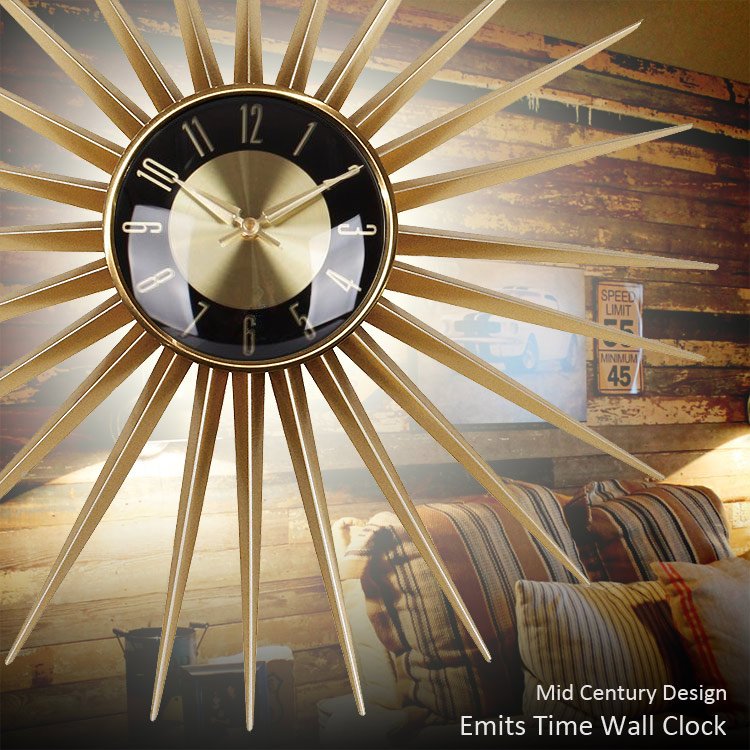 楽天市場】壁掛け時計 エミッツタイム 直径60cm サンバーストクロック
