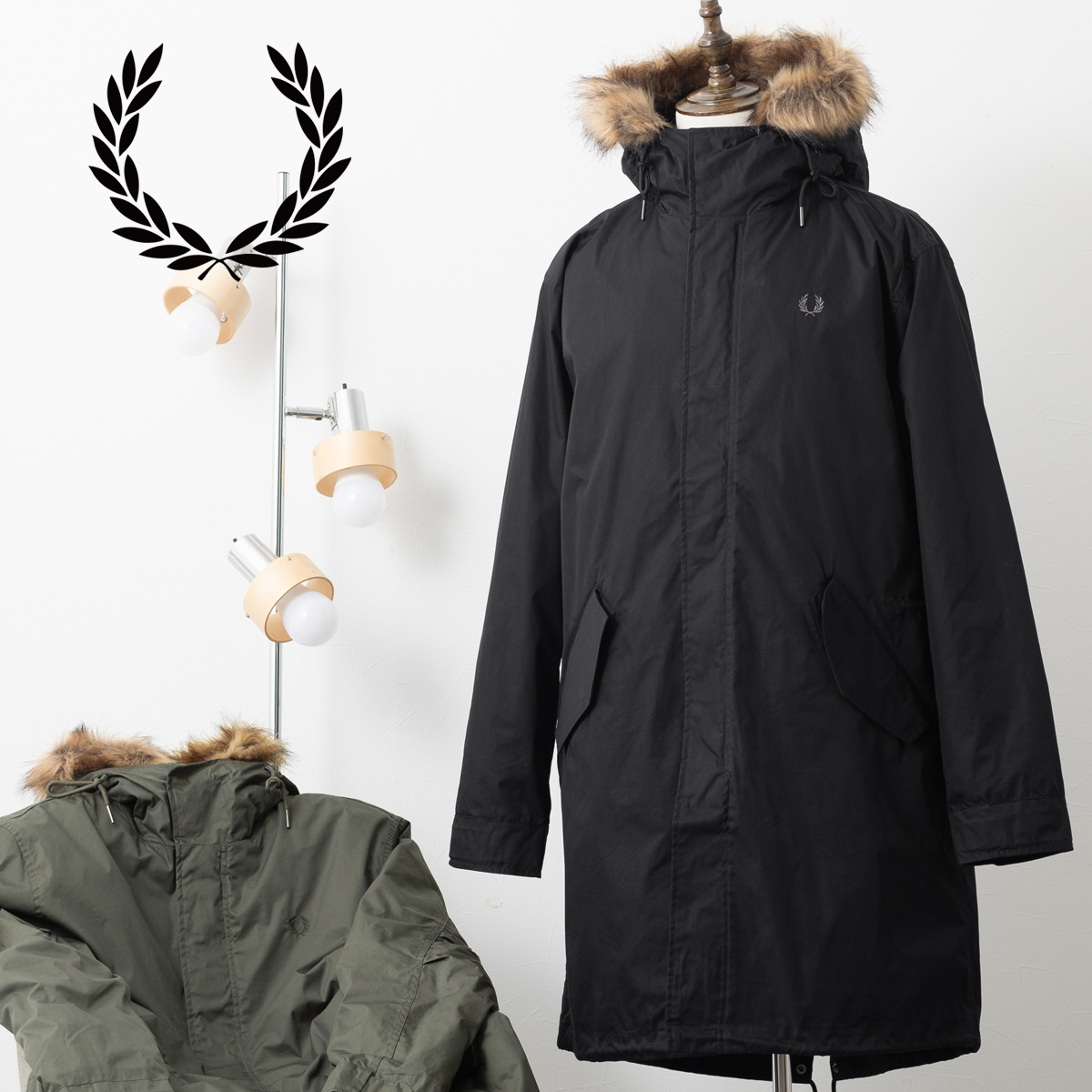 楽天市場】フレッドペリー メンズ モッズコート フィッシュテール