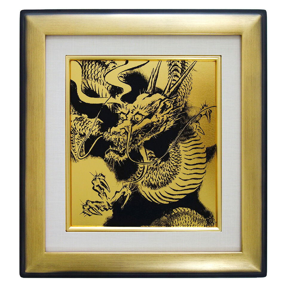 開運絵画 弁財天様 龍神様 金箔 白龍 金龍 紫龍 招福の花 24金 開運