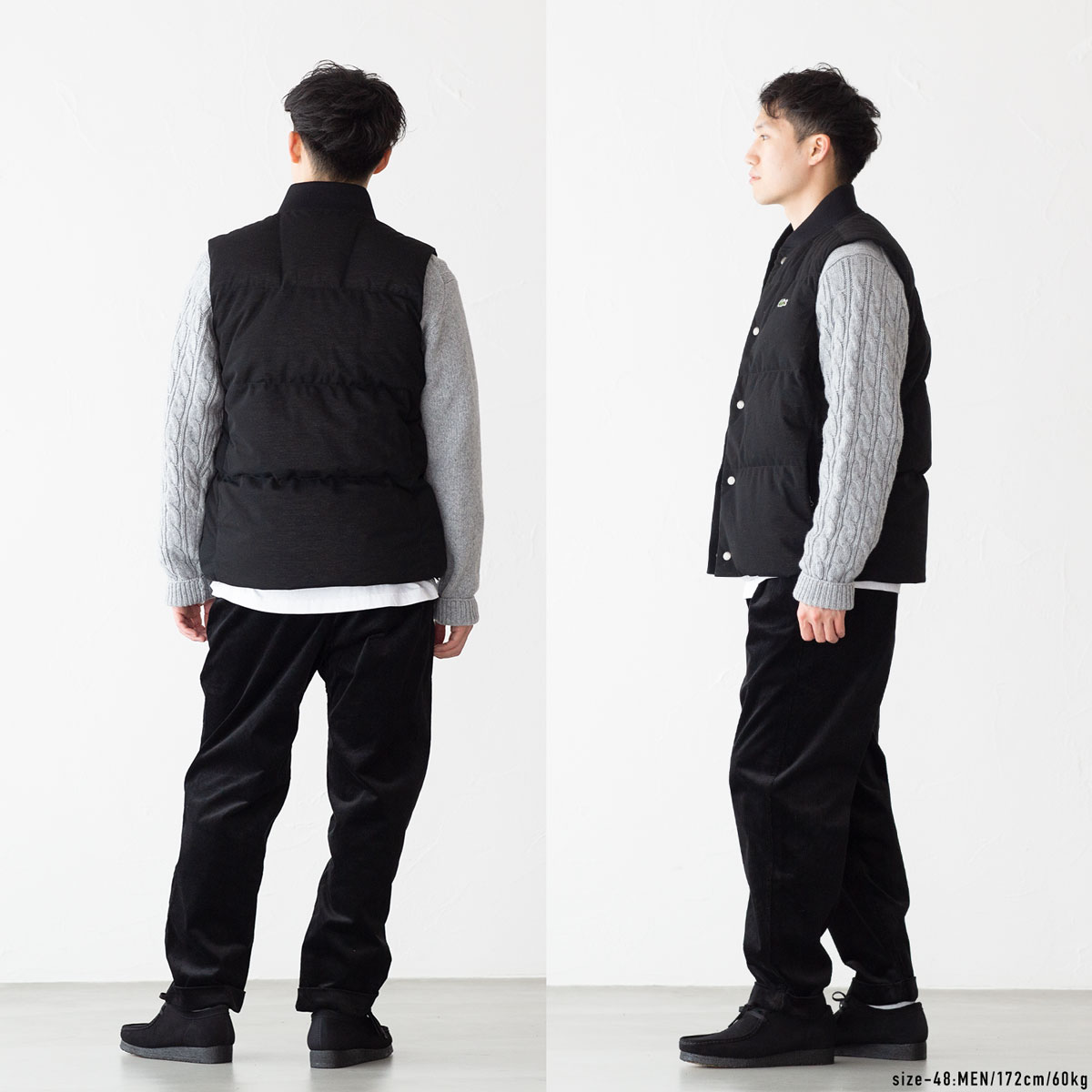 楽天市場】ラコステ コットンピケ 鹿の子 ダウンベスト LACOSTE