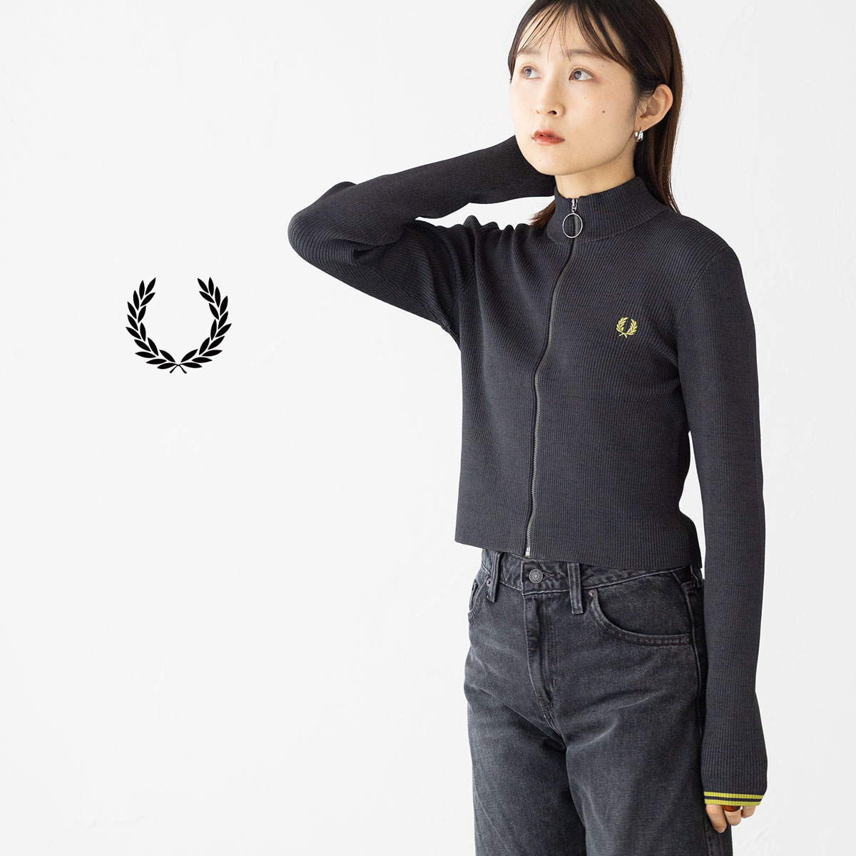 楽天市場】フレッドペリー レディース リブ ジップ スルー ジャンパー