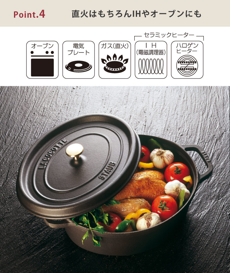 楽天市場】ストウブ ピコ ココット オーバル 11cm 250ml IH対応 staub