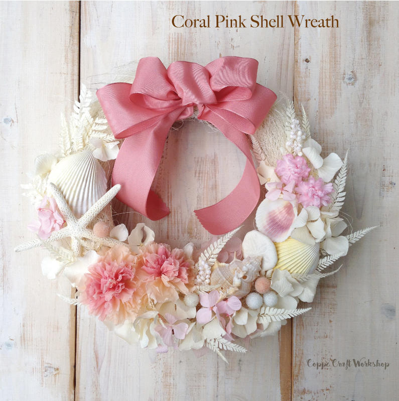 楽天市場】サマーリース シェルリース 夏 ドライフラワー リース