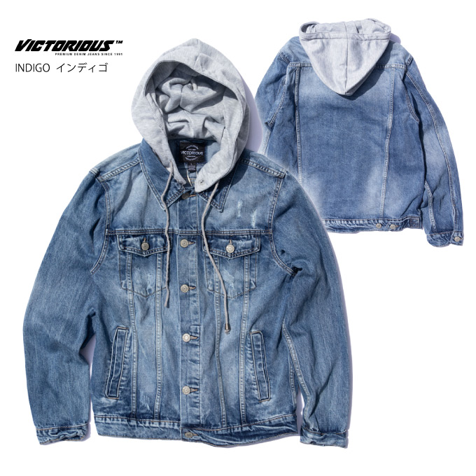楽天市場】VICTORIOUS ヴィクトリアス 【フード付きデニムジャケット