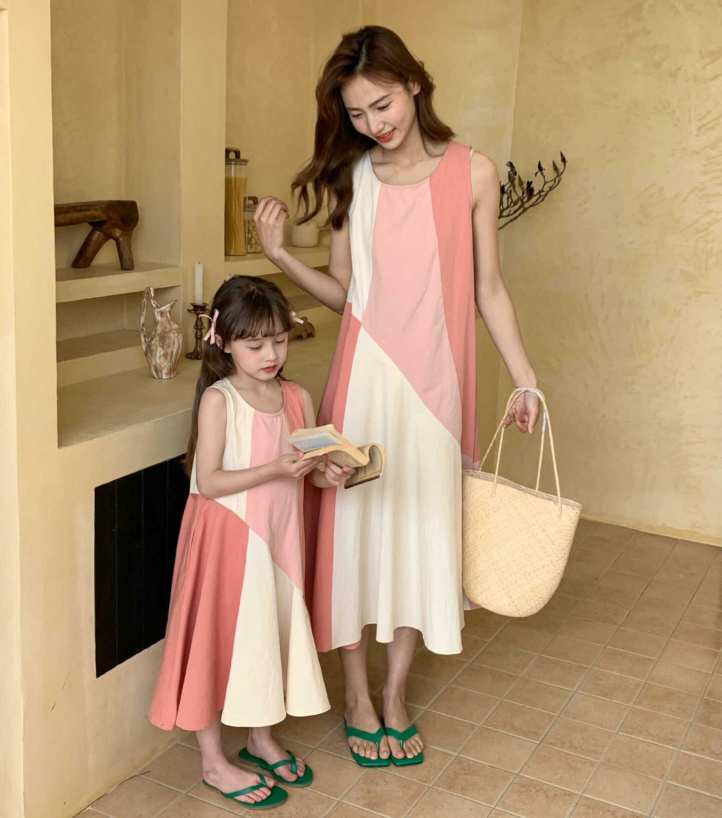 楽天市場】親子 ペアルック ワンピース 親子ペア ワンピース リンク